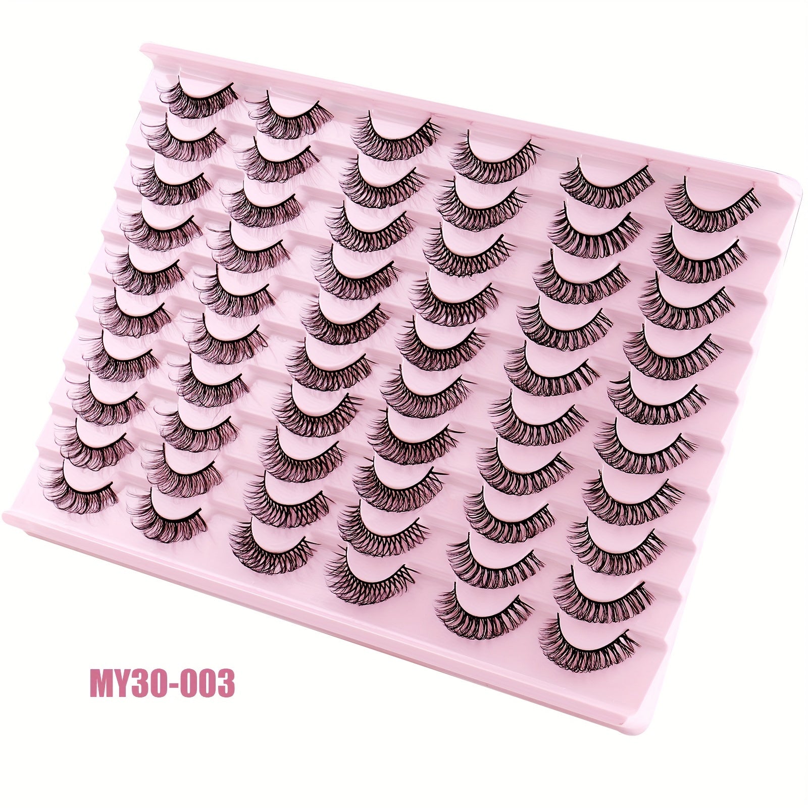 30 Pairs Daily Curling Thick Natural Fiber False Eyelashes