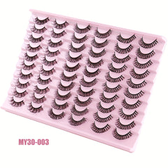 30 Pairs Daily Curling Thick Natural Fiber False Eyelashes