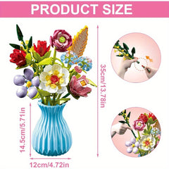 Flower Bouquet Building Blocks Set DIY Decoration Unique Gift