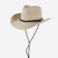 Cowboy Cowgirl Sunscreen Straw Hat for Outdoor Travel Beach Camping