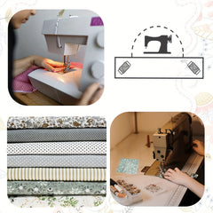 7pcs 24 24 Gray Square Fabric Bundle Sewing Patchwork Floral Dot Stripe Pattern
