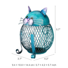 Cat Coin Box Piggy Bank Iron Art Handcrafts Home Decor