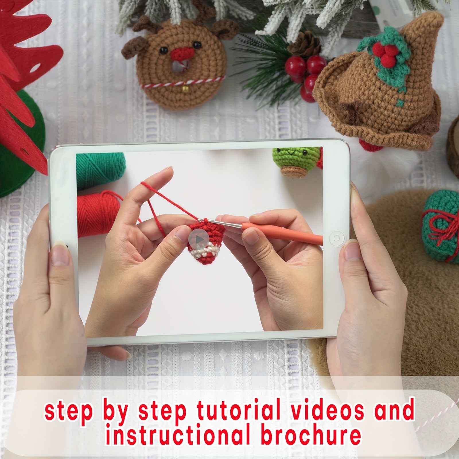 Beginner Crochet Kit w/ Step Guide - Perfect for Homemade Craft