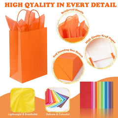 72pcs Small Gift Bags With 72 Sheets Paper 12 Colors Bulk Party Favor Bags