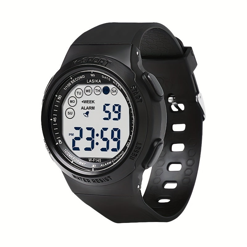 Children's Sports Watch, Black, Water Resistant, Digital Display, Alarm