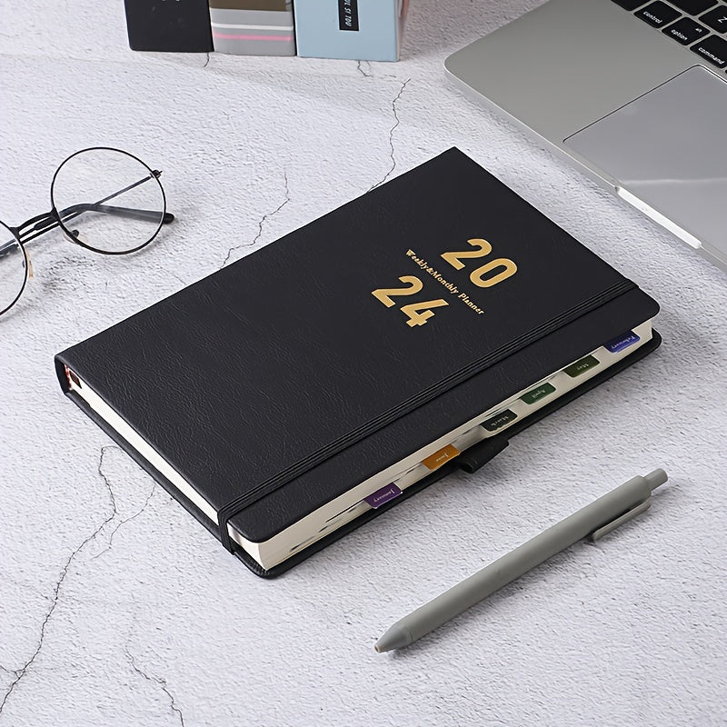 Agenda Book Planner With Pen Insert Faux Leather Diary Book Efficiency Manual