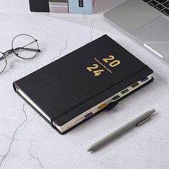 Agenda Book Planner With Pen Insert Faux Leather Diary Book Efficiency Manual