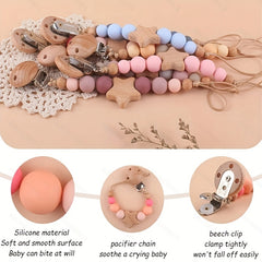 Silicone Pacifier Clip Baby Teething Toys With Star Pattern