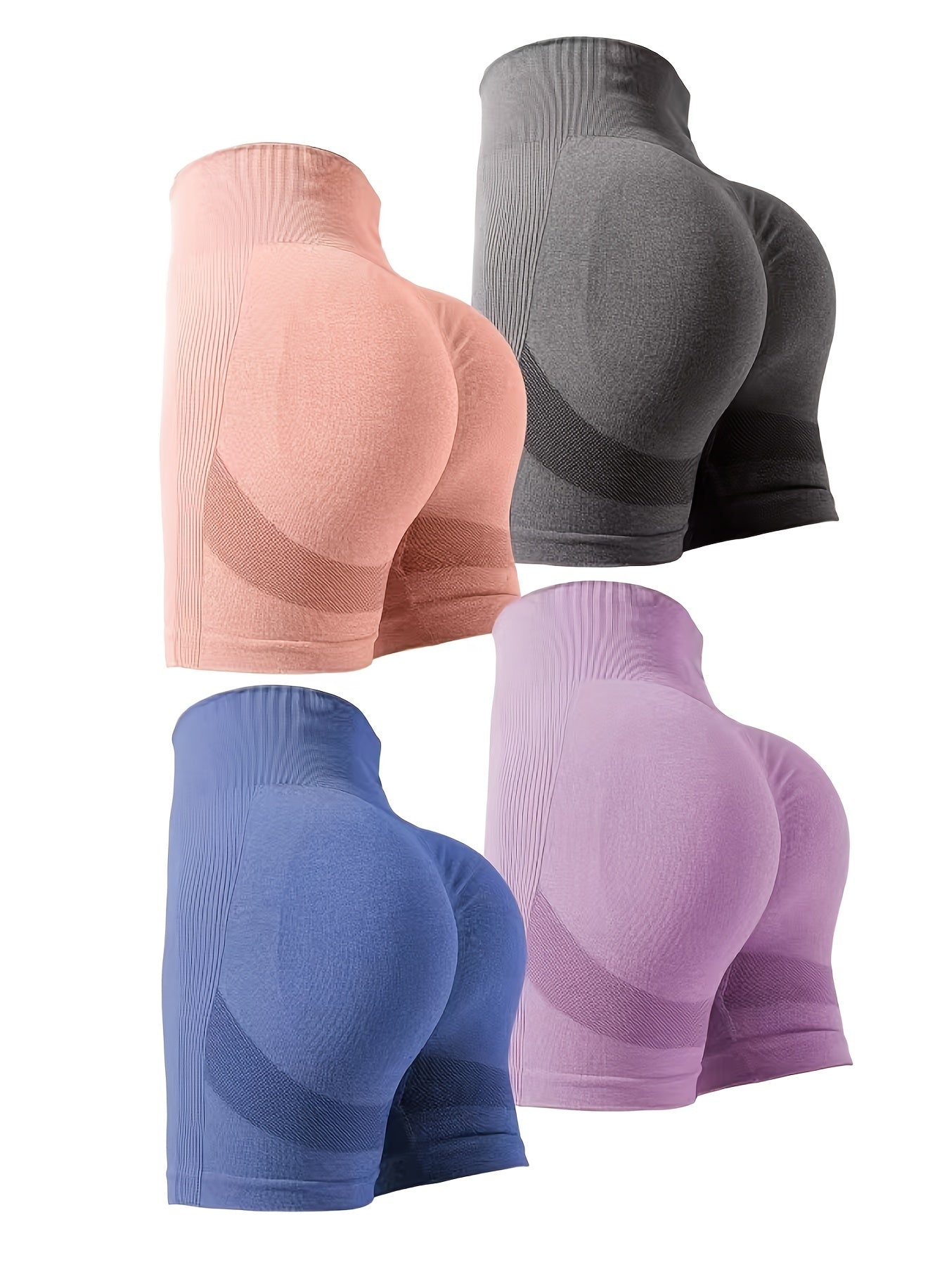 Solid Wide Waistband Yoga Shorts for Women