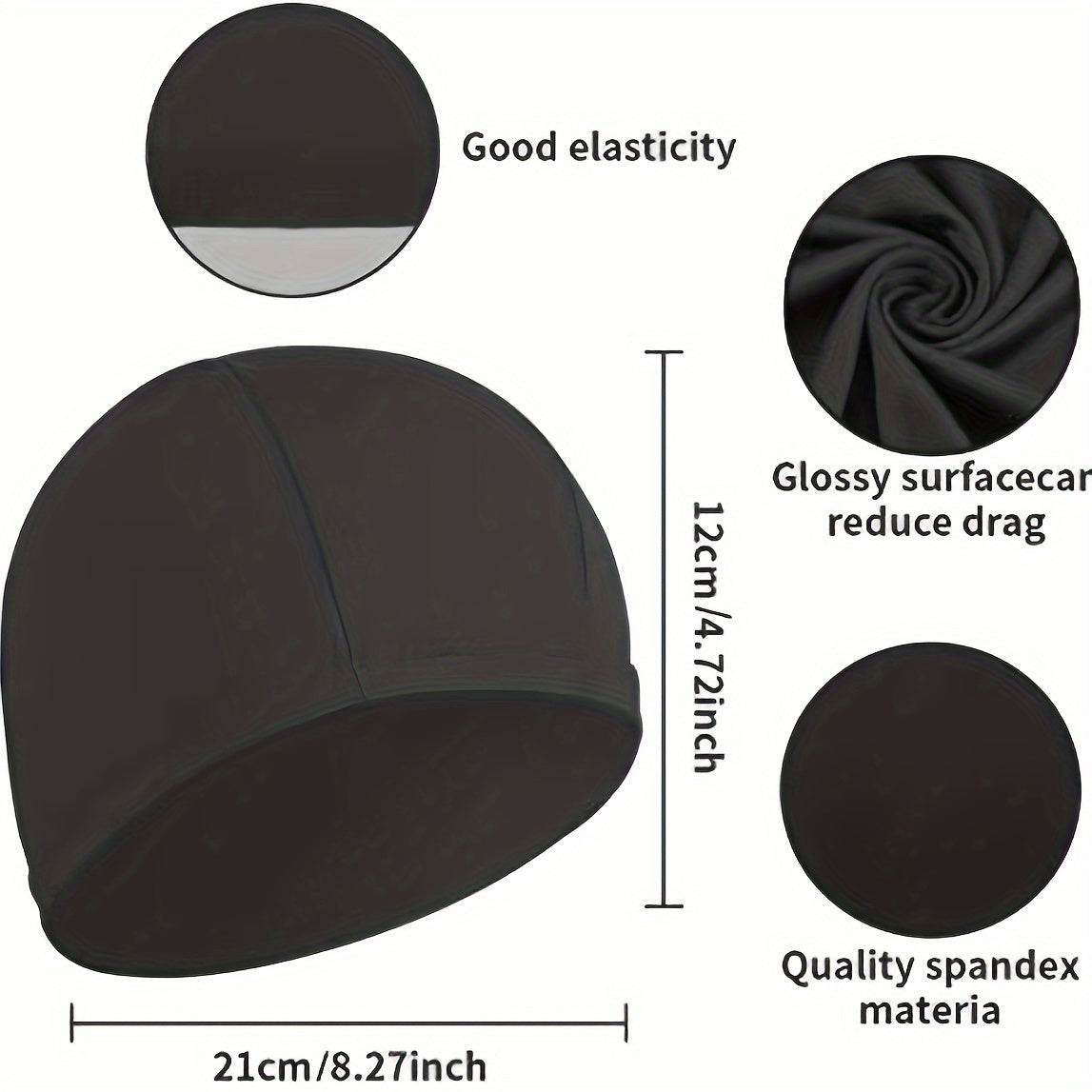 1pc Unisex Swimming Cap Solid Elastic Swim Accessory