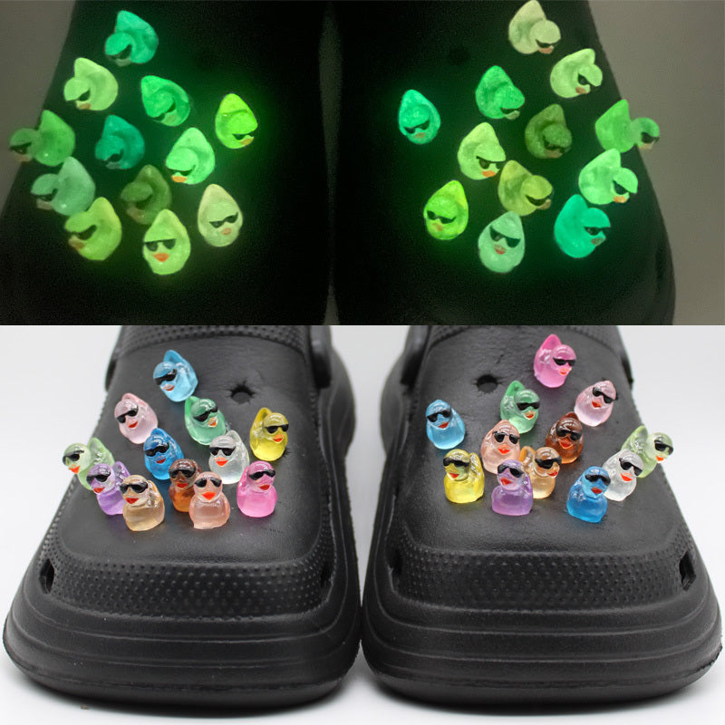 16pcs Luminous Duck Shoe Charms for Sandals Clogs - Brighten Your Steps