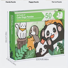Wooden Animal Puzzle: 50 Cartoon Animals for Stacking & Decor