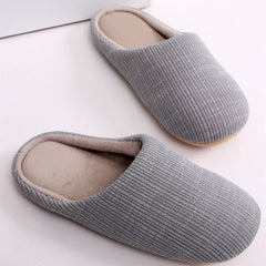 Men's Cozy Striped Slides Soft Plush Slippers