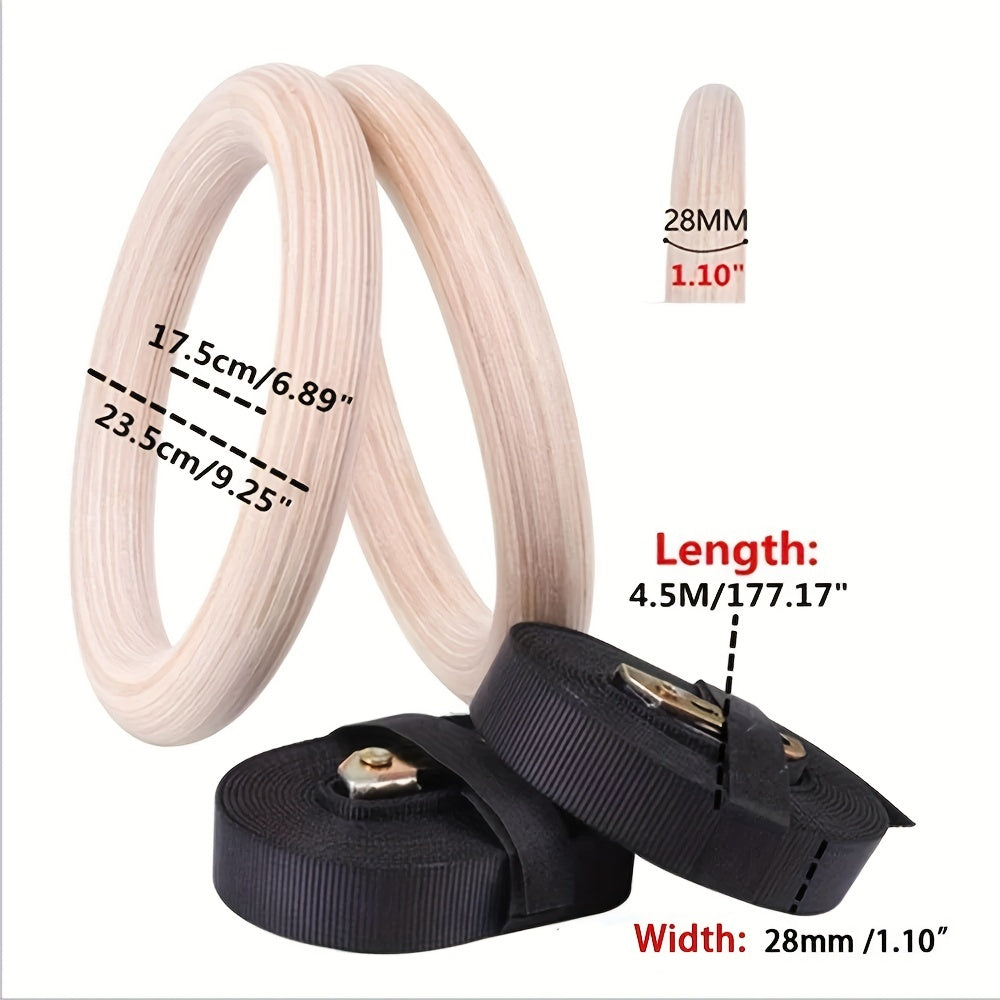 Adjustable Gymnastic Rings - Fitness Hanging Ring Equipment