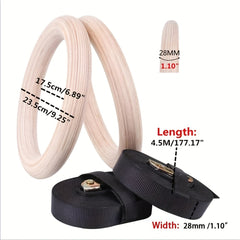 Adjustable Gymnastic Rings - Fitness Hanging Ring Equipment