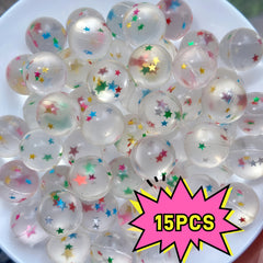 Colorful Star Sequin Bouncy Balls Mixed Colors Rubber for Fun Parties Events
