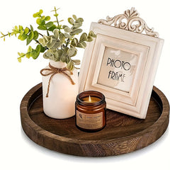 Wooden Storage Tray Farmhouse Style Christmas Decorative Tray