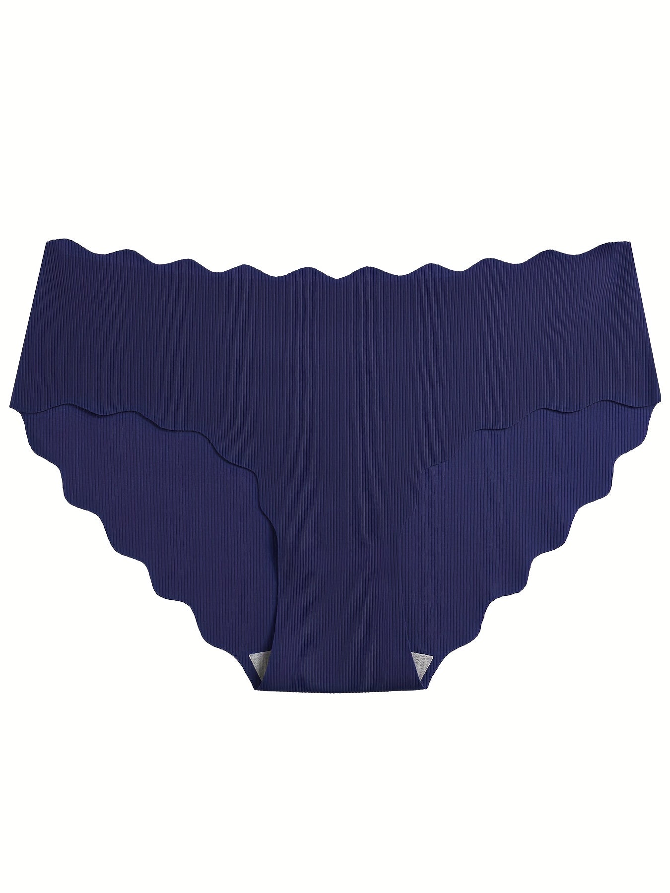 5pcs Seamless Scallop Trim Briefs Comfy Skin-friendly Panties