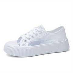 Breathable Mesh Flower Embroidery Shoes Casual Sneakers Women's Footwear