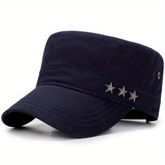Men's Spring Flat Hat with Five-pointed Star Design