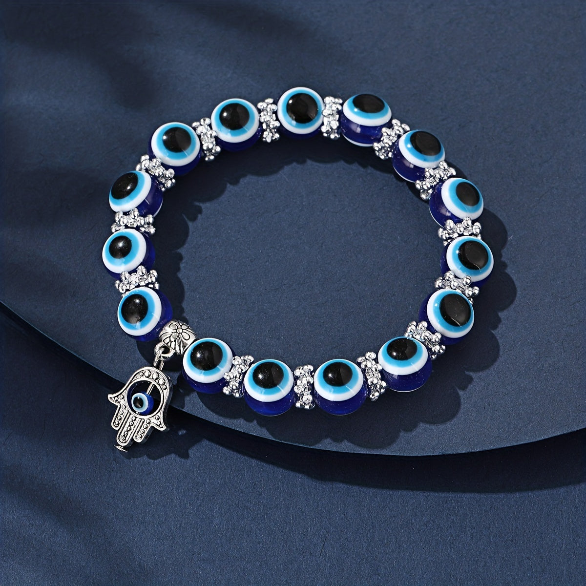Royal Devil's Eye Beaded Palm Eye Pendant Bracelet Gift
