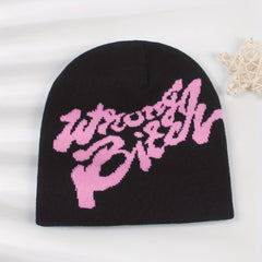 Hip Hop Unisex Beanie Classic Letter Jacquard Elastic Skull Cap Y2K Knit Hats