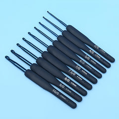 5pcs Stainless Steel Crochet Tool Set Soft Handle Hooks Ergonomic Grip