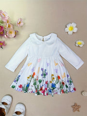 Toddler Baby Girls Floral Butterfly Graphic Dress