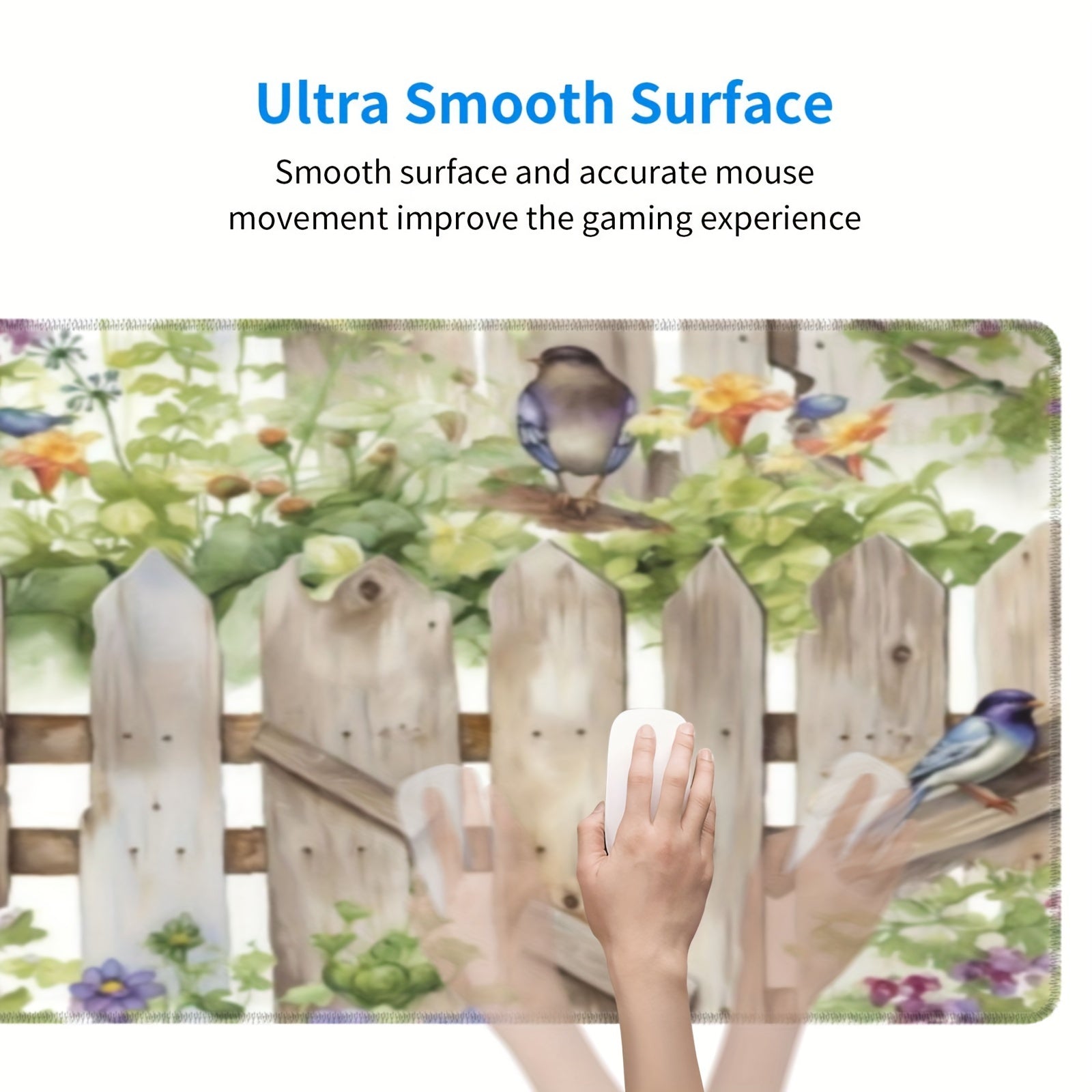 The Whispering Of Birds And The Fragrance Of Flowers Extended Non Slip Mouse Pad