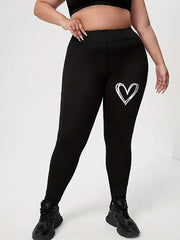Heart Print High Rise Yoga Leggings