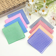 8pcs 24 Colorful Plaid Fabric Squares Pre Cut DIY Handicraft Sewing Apparel Craf