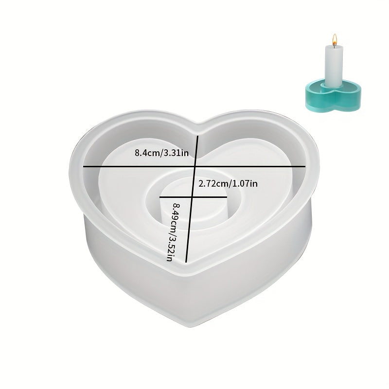 DIY Crystal Glue Resin Mold Candlestick Round Star Love Candle Silicone Mold