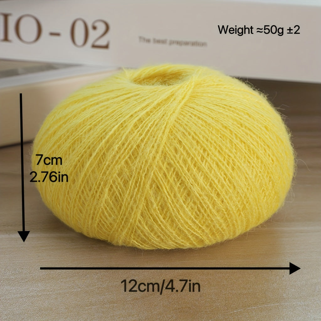 2 Pack Soft Mohair Knit Yarn 50g Roll Cozy DIY Knitting Sweaters Scarves Hats