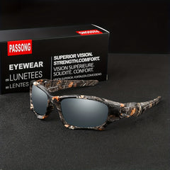 Y2K Wrap Around Sunglasses Camouflage Print Square Frame UV400