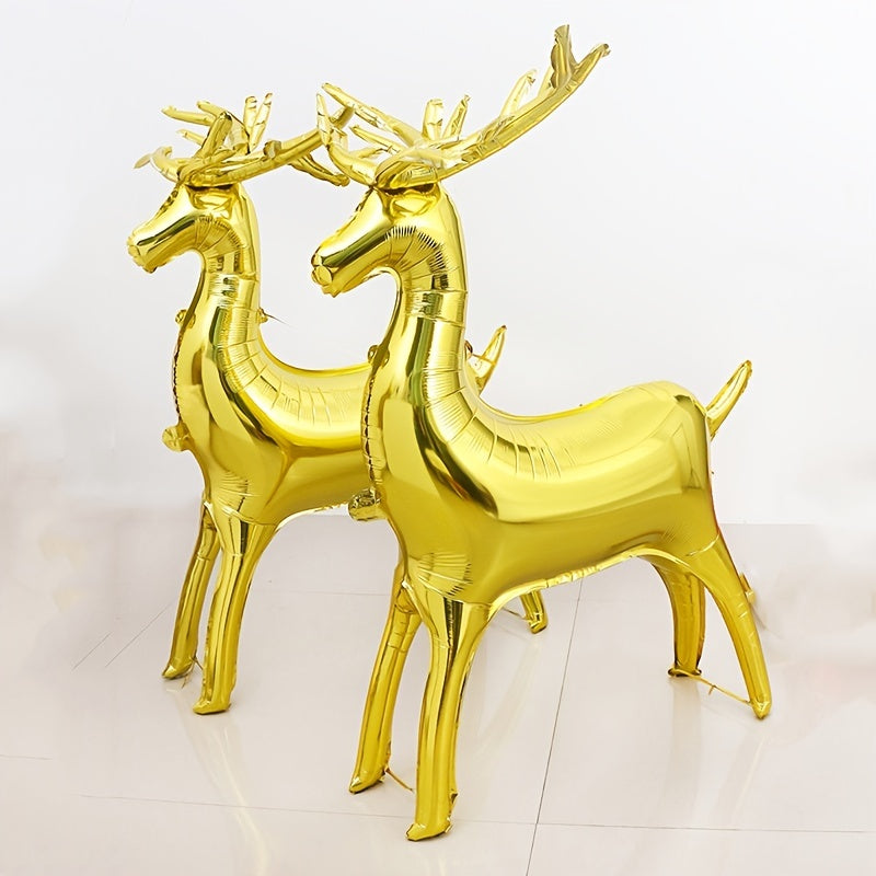 2pcs Christmas Elk Shaped Balloon Foil Balloon Christmas Carnival Decoration