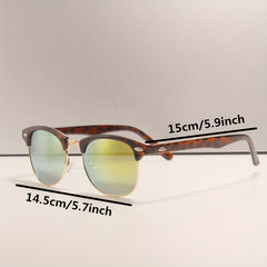 Round Frame Sunglasses Gradient Lens Rivet Decor Glasses UV400