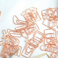 Rose Paper Clips Metal Bookmark Envelope Shape Planner Clip Office Supplies