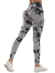 Tie Dye Yoga Sports Leggings High Waist Stretch Workout Tight Pants