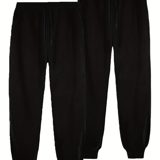 Men's Solid Comfy Joggers Active Drawstring Sweatpants