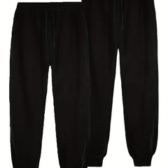 Men's Solid Comfy Joggers Active Drawstring Sweatpants