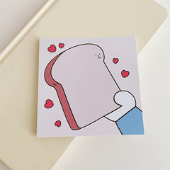 Girl Heart Cartoon Hand Love Toast Sticky Note Book