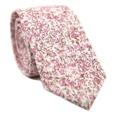 Men's Floral Print Cotton Skinny Tie