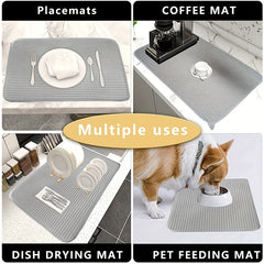 Thick Striped Jacquard Dish Drying Mat, Heat resistant, Household Storage Pad