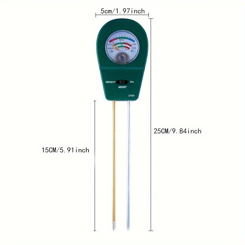 3-in-1 Soil Tester: Moisture, Health, pH Meter for Plants