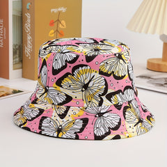 Children's Butterfly Print Sunshade Bucket Hat for Outdoor Travel