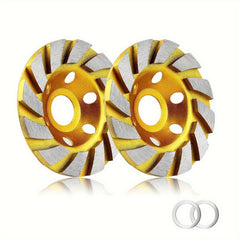 3pcs 10-16 Cm Turbo Diamond Grinding Cup Wheel 12 Segs Heavy Duty Grinder Yellow