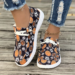 Women's Sporty Skate Shoes - Basketball Football Rugby Patterns