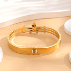 Colorful Eye Round Bracelet, Golden Stainless Steel, Delicate Gift for Daughter