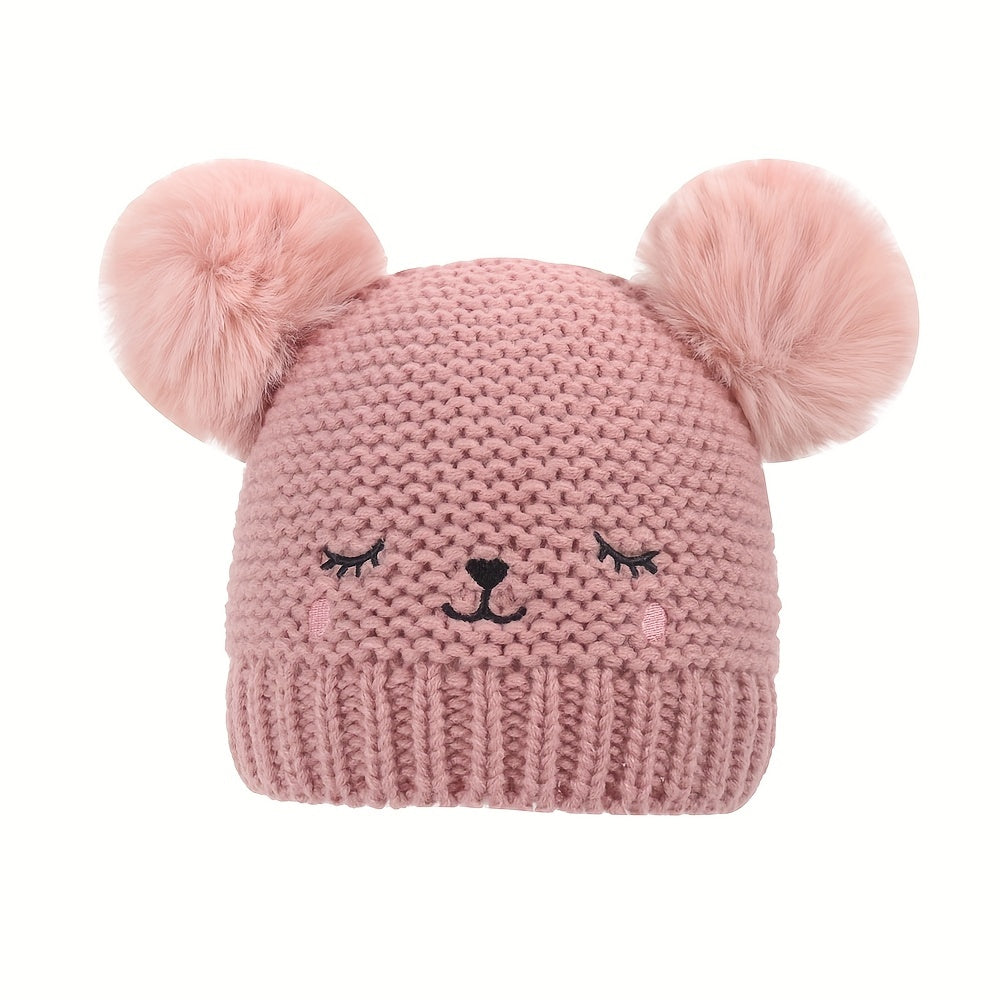 Baby Girls Knitted Beanie Hat Winter Cold-proof 6-24 Months