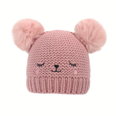 Baby Girls Knitted Beanie Hat Winter Cold-proof 6-24 Months